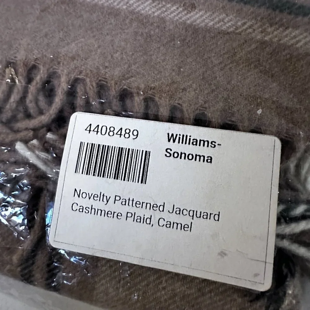 Williams Sonoma Cashmere Jacquard Nova Check Plaid Scarf Throw 58